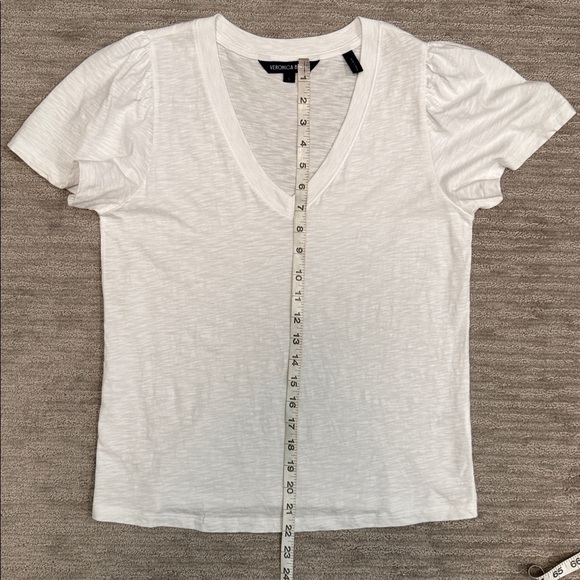 Veronica Beard NWOT Posey V Neck Pima Cotton Slub T Shirt Size Small - Picture 7 of 9
